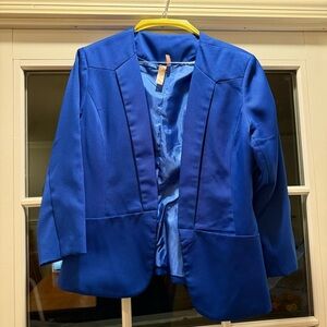 Francesca's Collections Blue Blazer Structured Suit Jacket